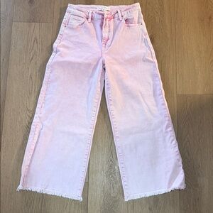 Risen Pink Wide Leg Jeans for Women